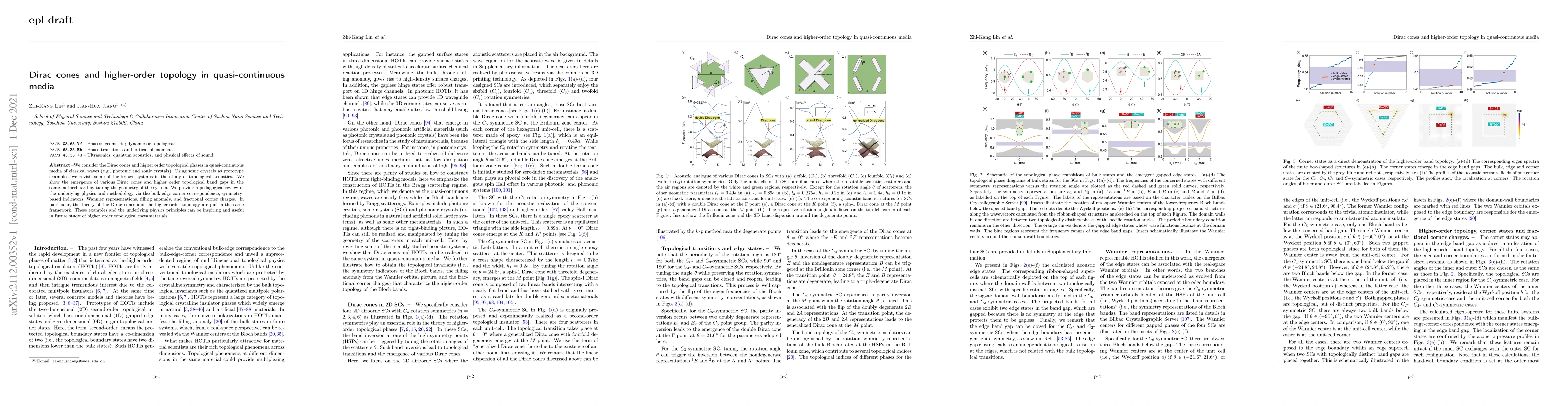 Thumbnail for Dirac cones and higher-order topology in quasi-continuous media