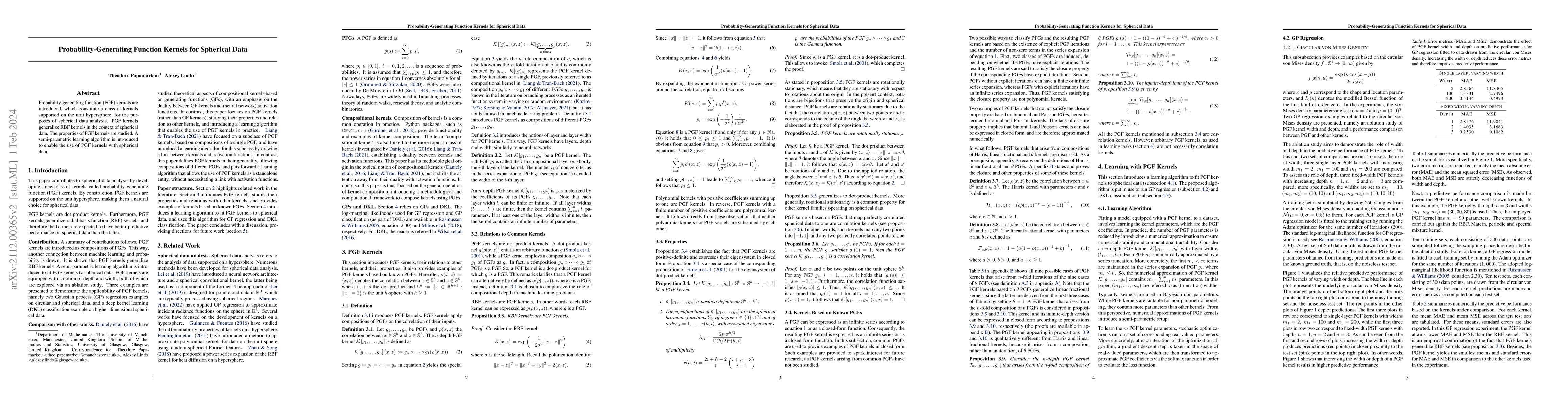 Thumbnail for Probability-Generating Function Kernels for Spherical Data