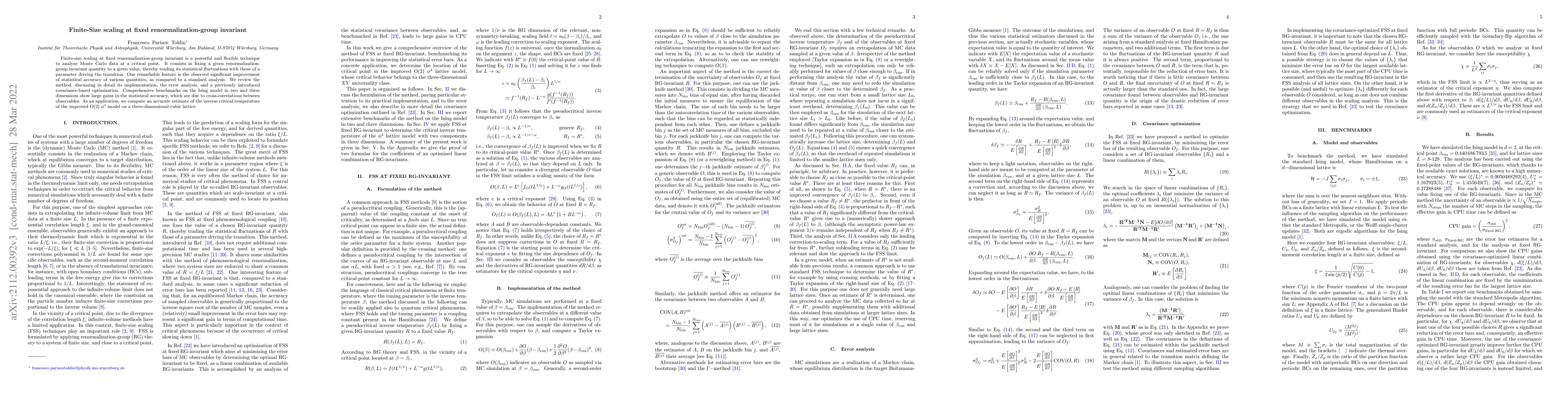 Thumbnail for Finite-Size Scaling at fixed Renormalization-Group invariant
