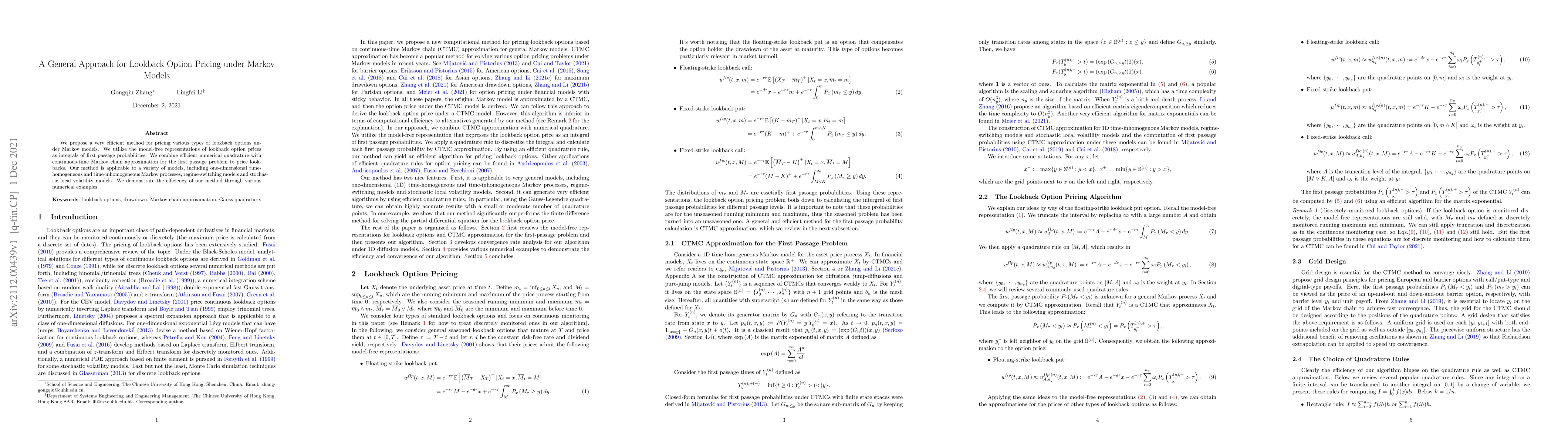 Thumbnail for A General Approach for Lookback Option Pricing under Markov Models