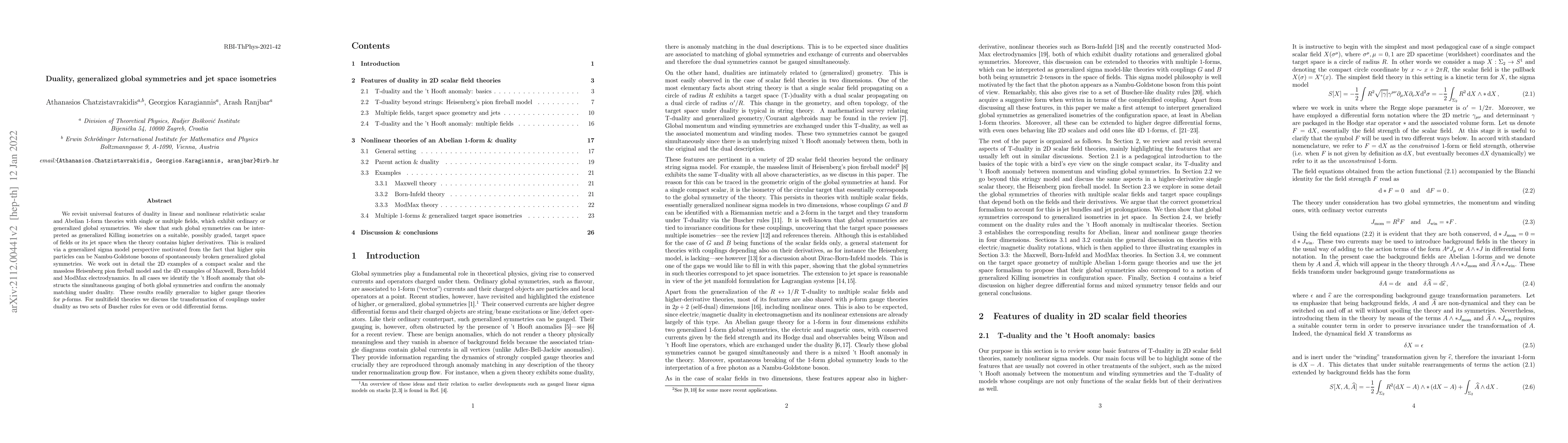 Thumbnail for Duality, generalized global symmetries and jet space isometries