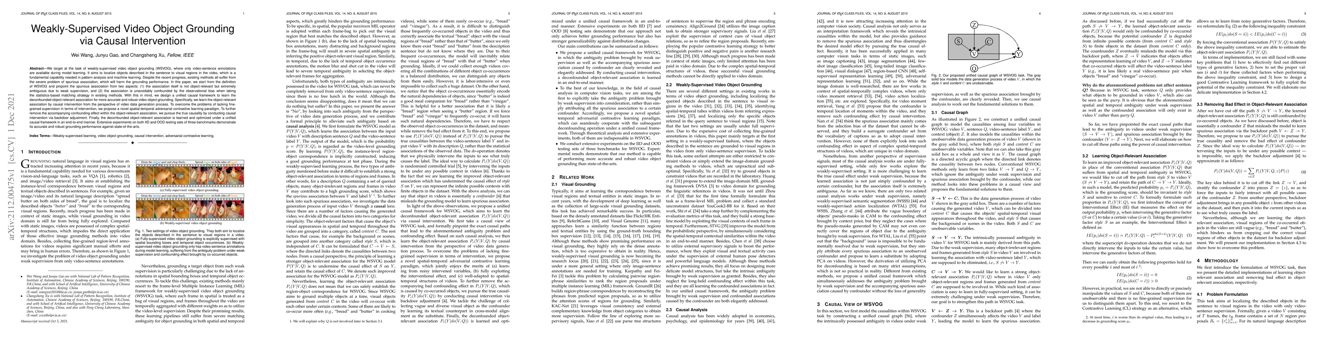 Thumbnail for Weakly-Supervised Video Object Grounding via Causal Intervention