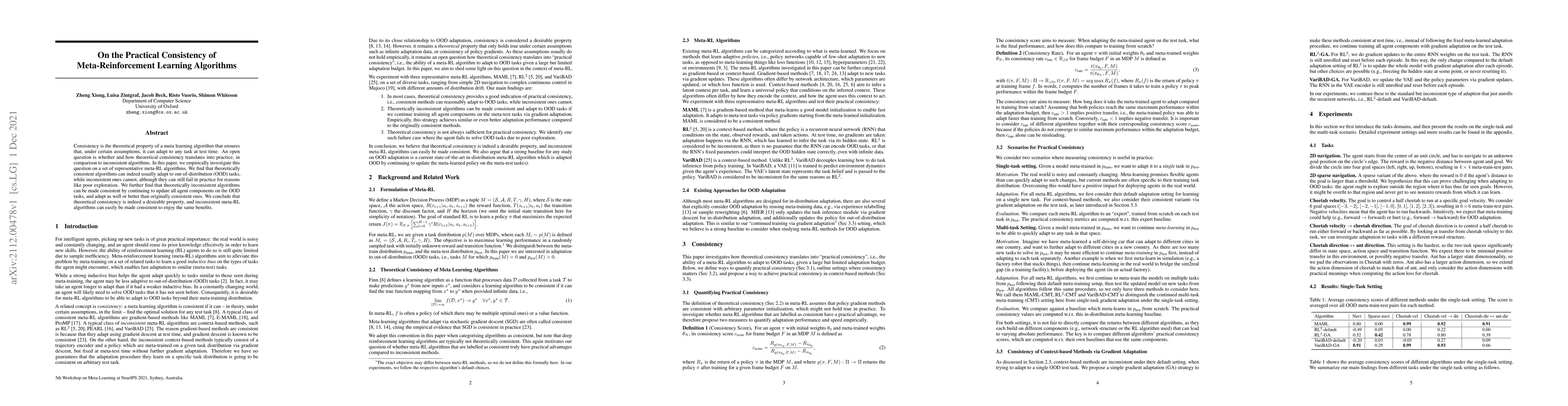 Thumbnail for On the Practical Consistency of Meta-Reinforcement Learning Algorithms