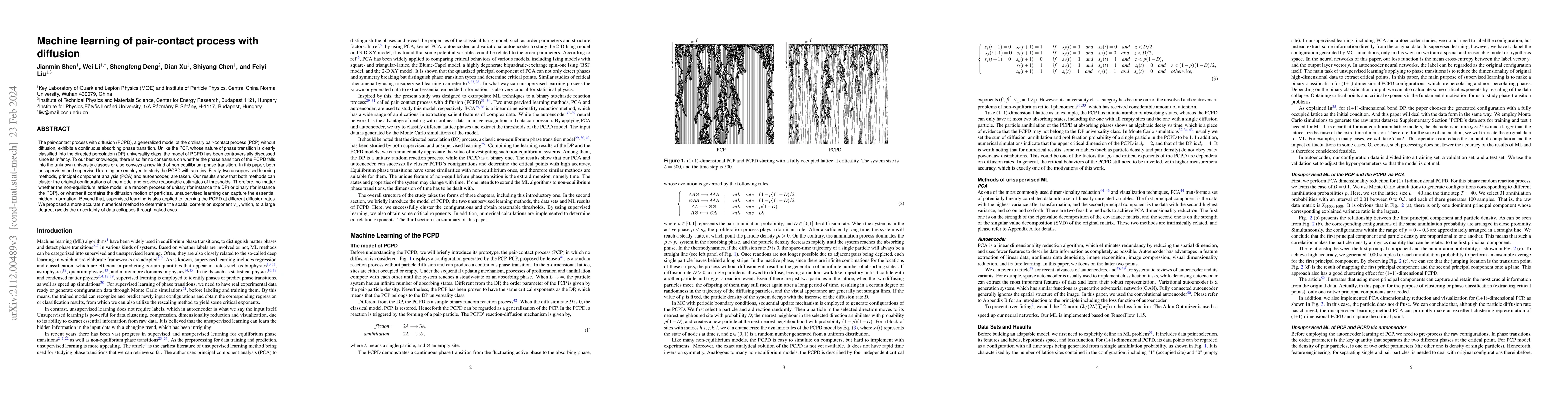 Thumbnail for Machine learning of pair-contact process with diffusion
