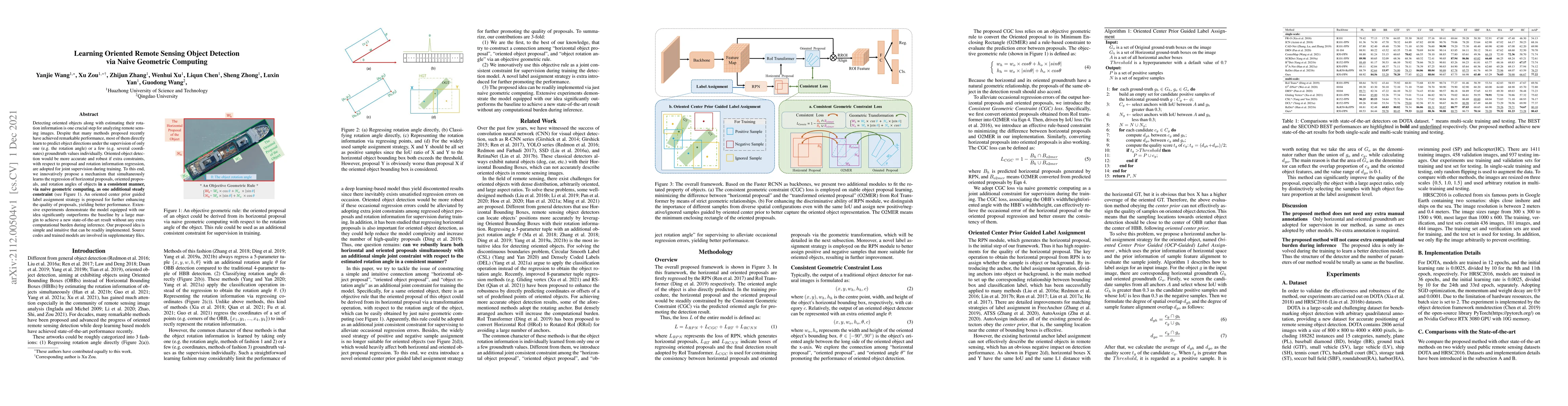 Thumbnail for Learning Oriented Remote Sensing Object Detection via Naive Geometric
  Computing