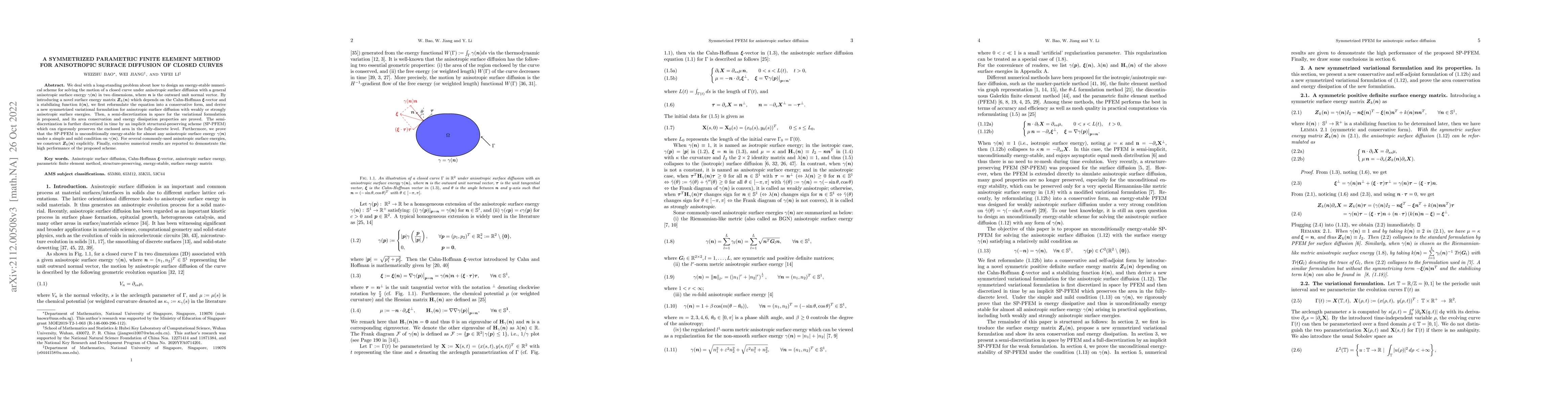 Thumbnail for A symmetrized parametric finite element method for anisotropic surface
  diffusion of closed curves