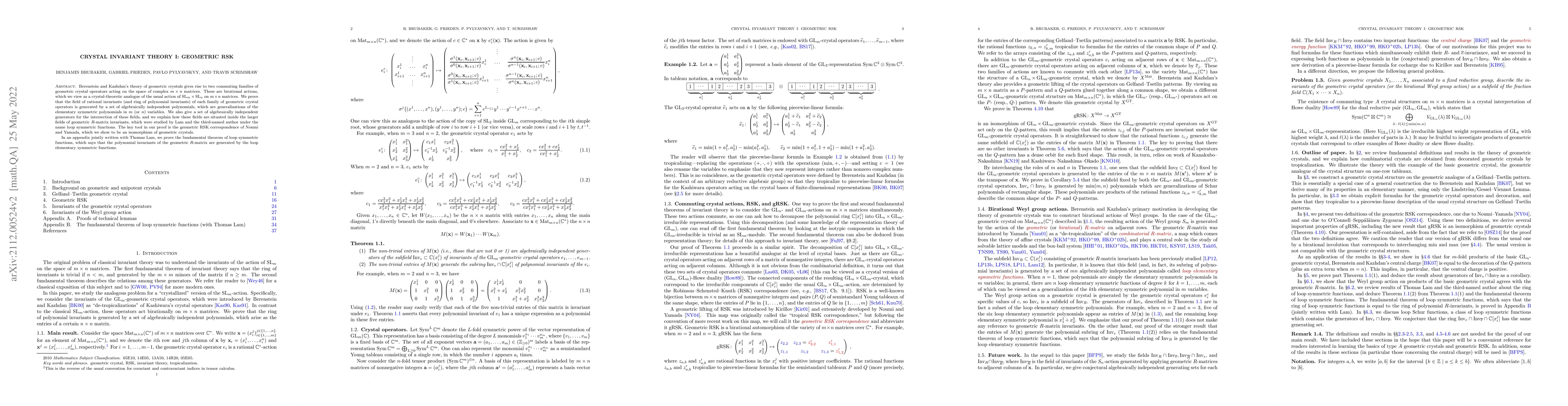 Thumbnail for Crystal invariant theory I: Geometric RSK