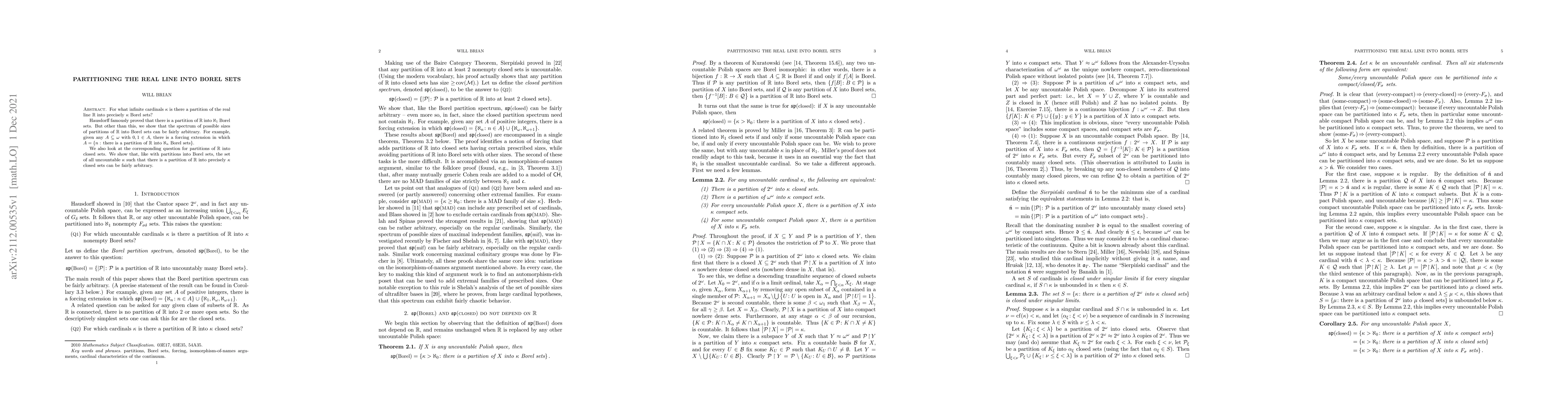 Thumbnail for Partitioning the real line into Borel sets