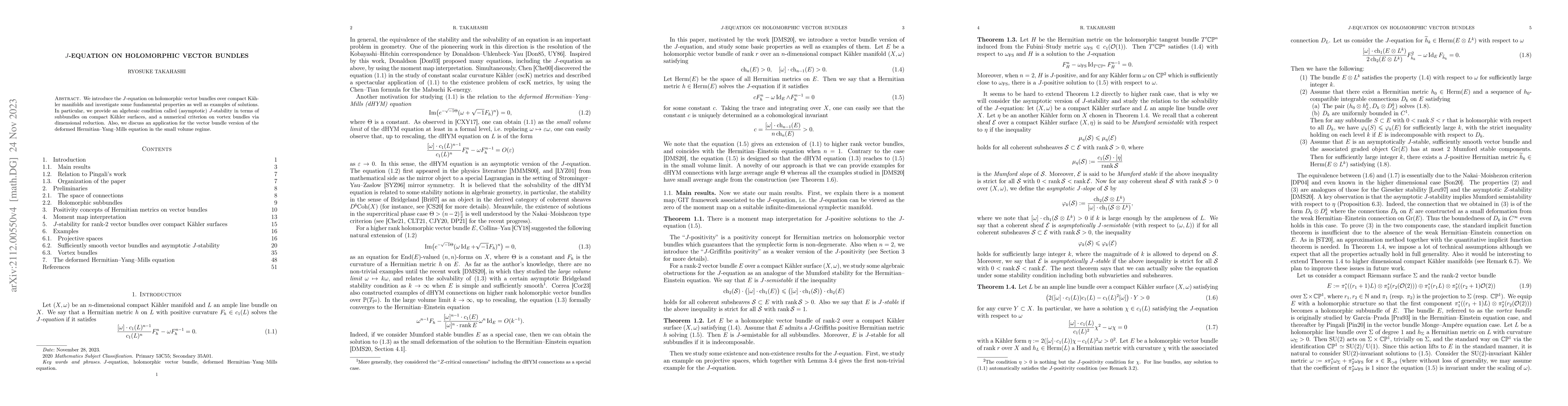 Thumbnail for $J$-equation on holomorphic vector bundles