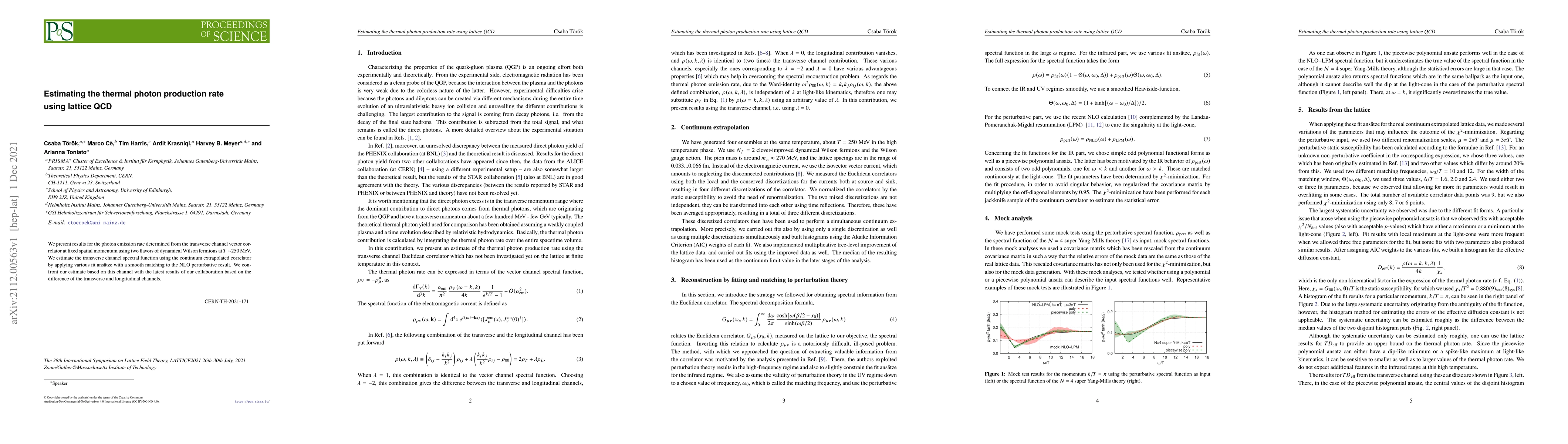 Thumbnail for Estimating the thermal photon production rate using lattice QCD