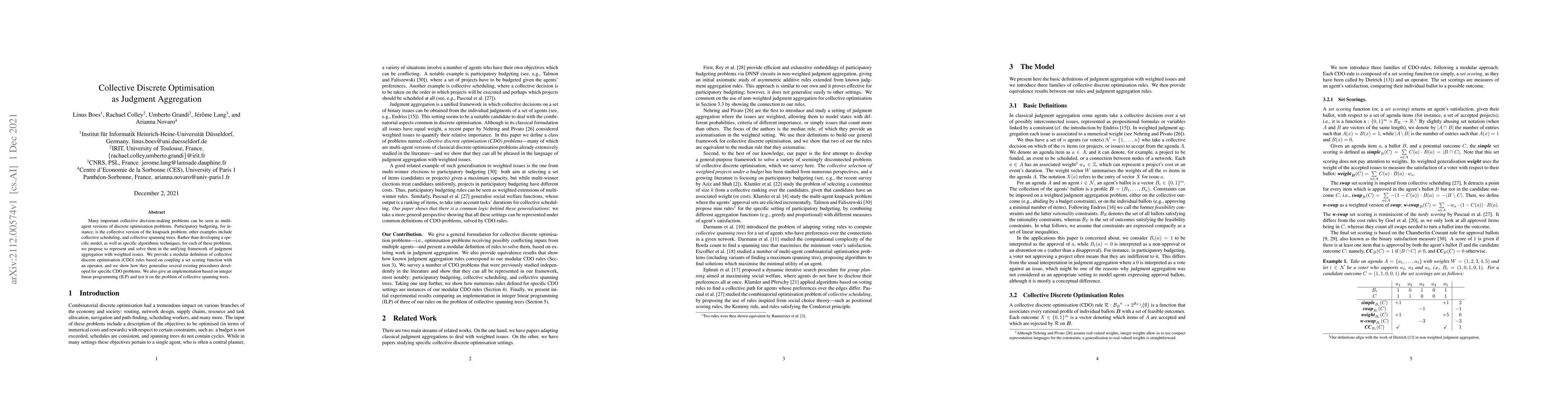 Thumbnail for Collective discrete optimisation as judgment aggregation