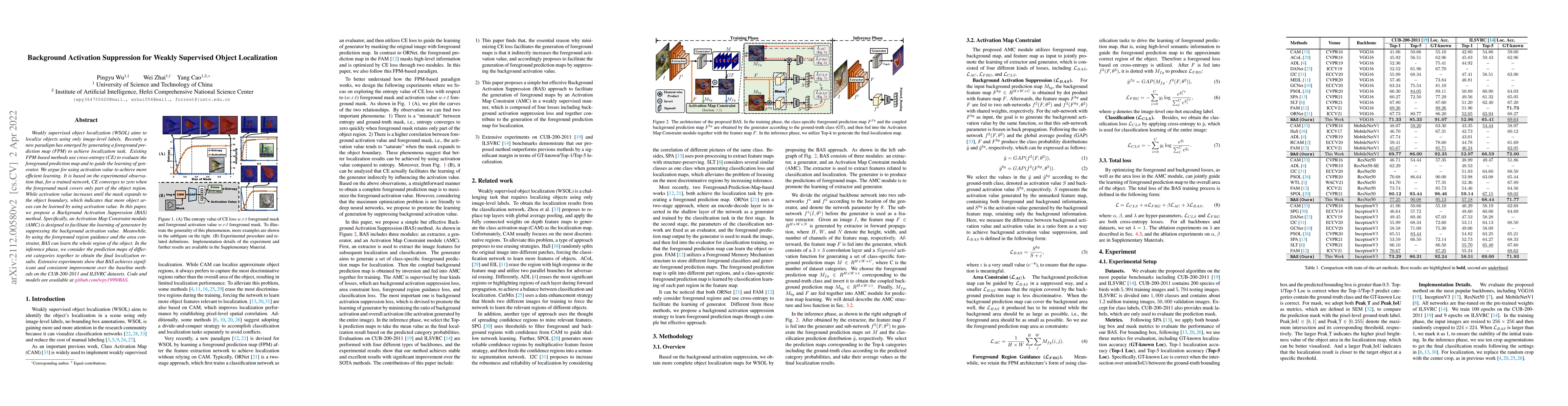Thumbnail for Background Activation Suppression for Weakly Supervised Object
  Localization