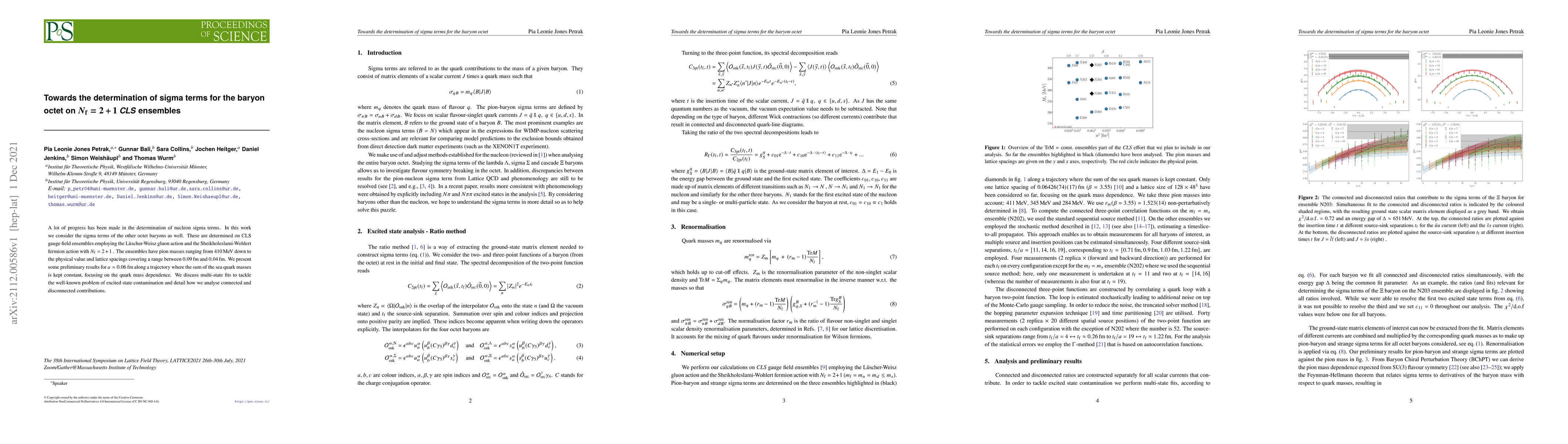 Thumbnail for Towards the determination of sigma terms for the baryon octet on
  $N_\mathrm{f} = 2+1$ CLS ensembles