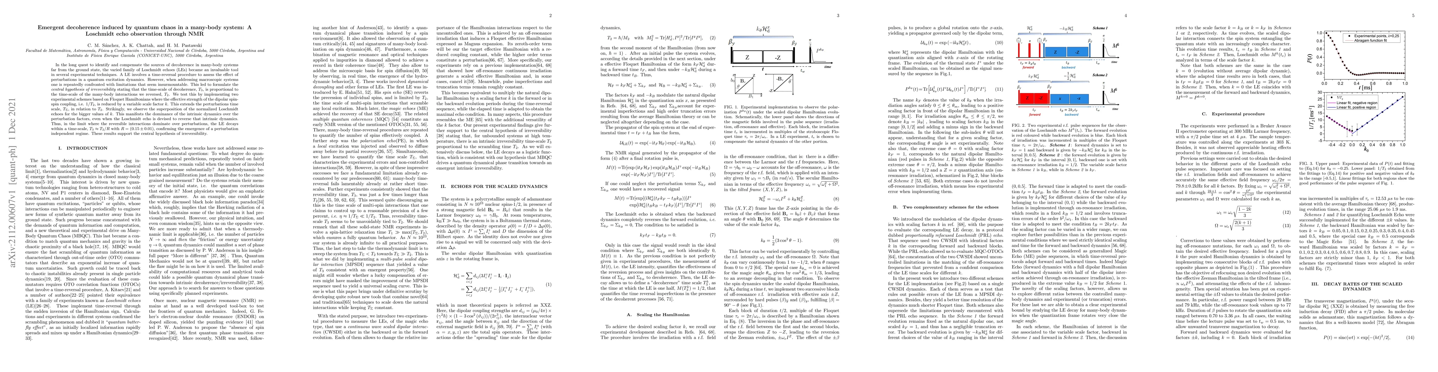 Thumbnail for Emergent decoherence induced by quantum chaos in a many-body system: A
  Loschmidt echo observation through NMR
