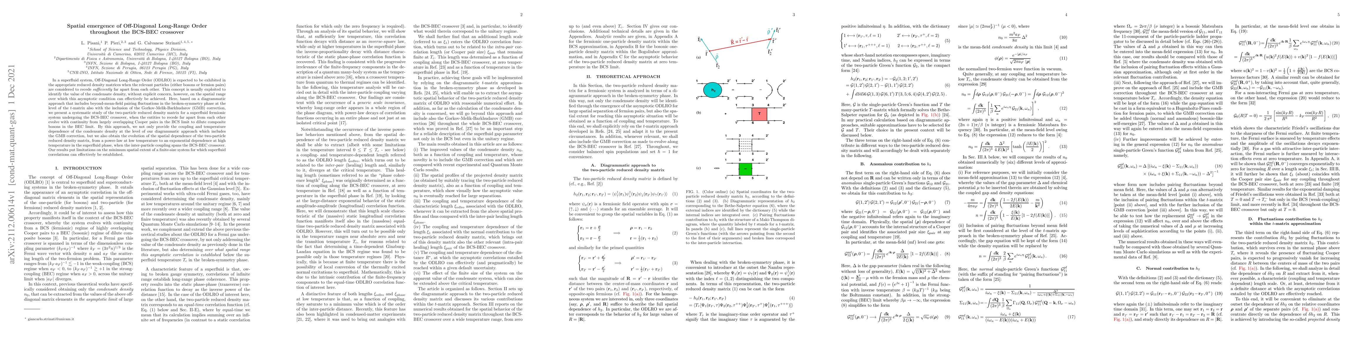 Thumbnail for Spatial emergence of Off-Diagonal Long-Range Order throughout the
  BCS-BEC crossover