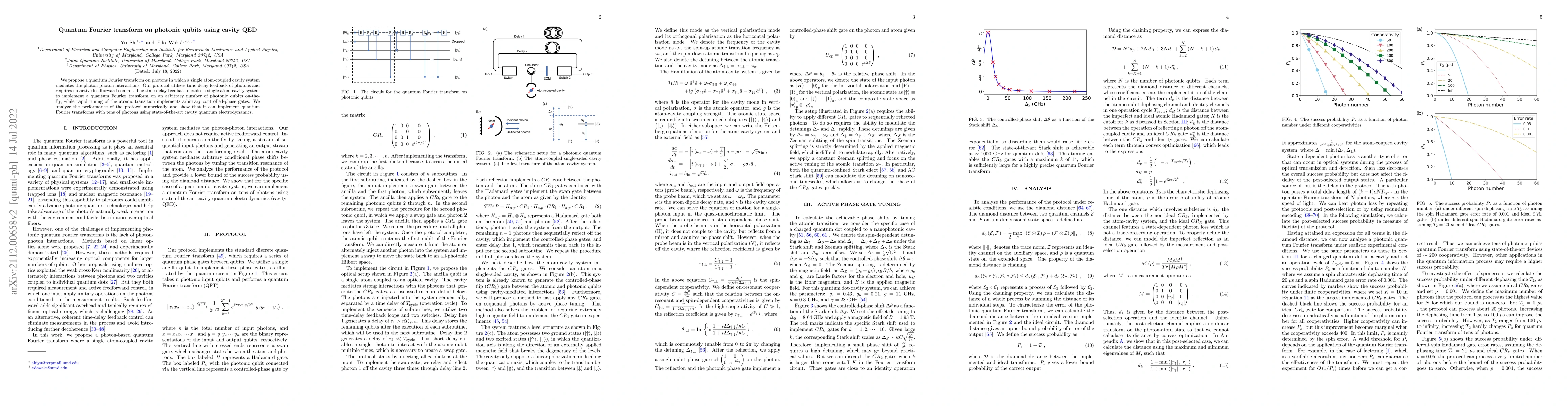 Thumbnail for Quantum Fourier transform on photonic qubits using cavity QED