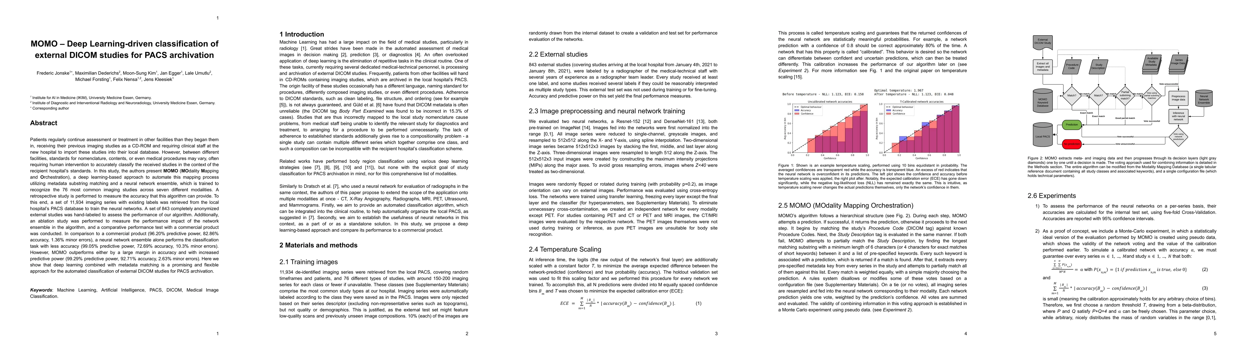 Thumbnail for MOMO -- Deep Learning-driven classification of external DICOM studies
  for PACS archivation