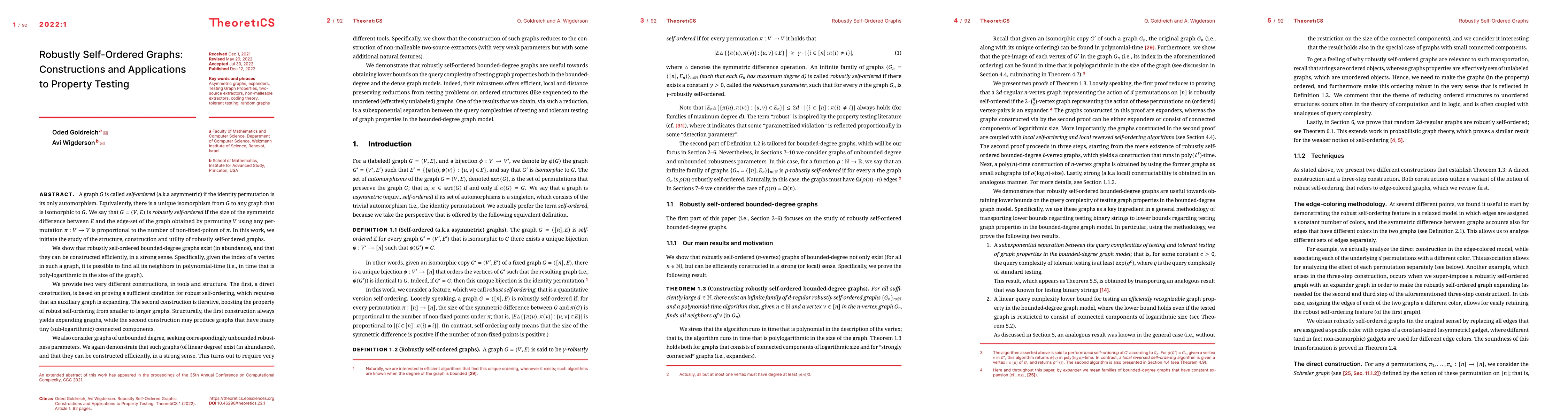 Thumbnail for Robustly Self-Ordered Graphs: Constructions and Applications to Property
  Testing