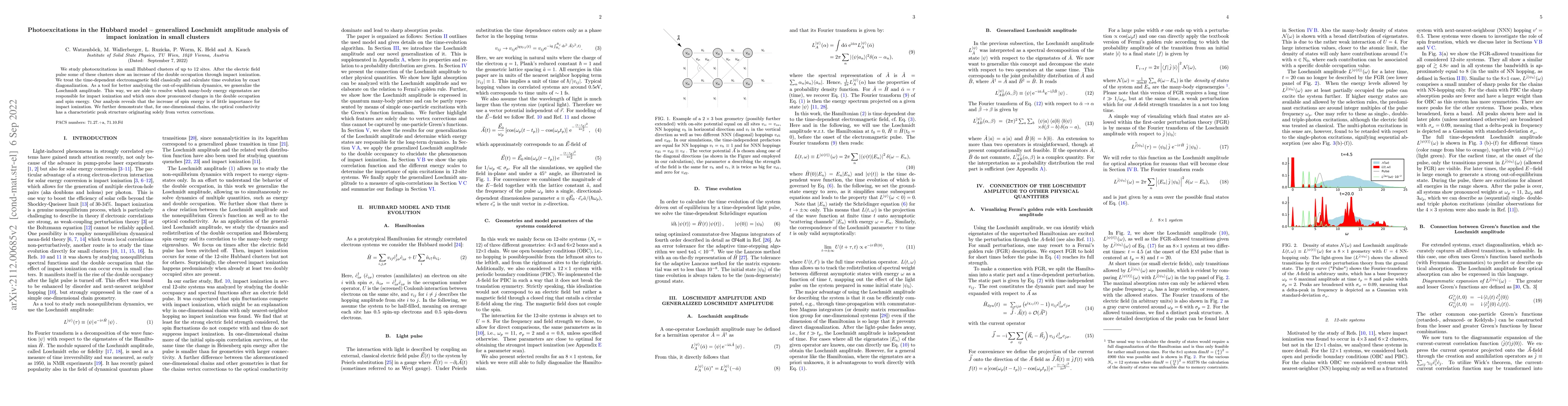 Thumbnail for Photoexcitations in the Hubbard model -- generalized Loschmidt amplitude
  analysis of impact ionization in small clusters