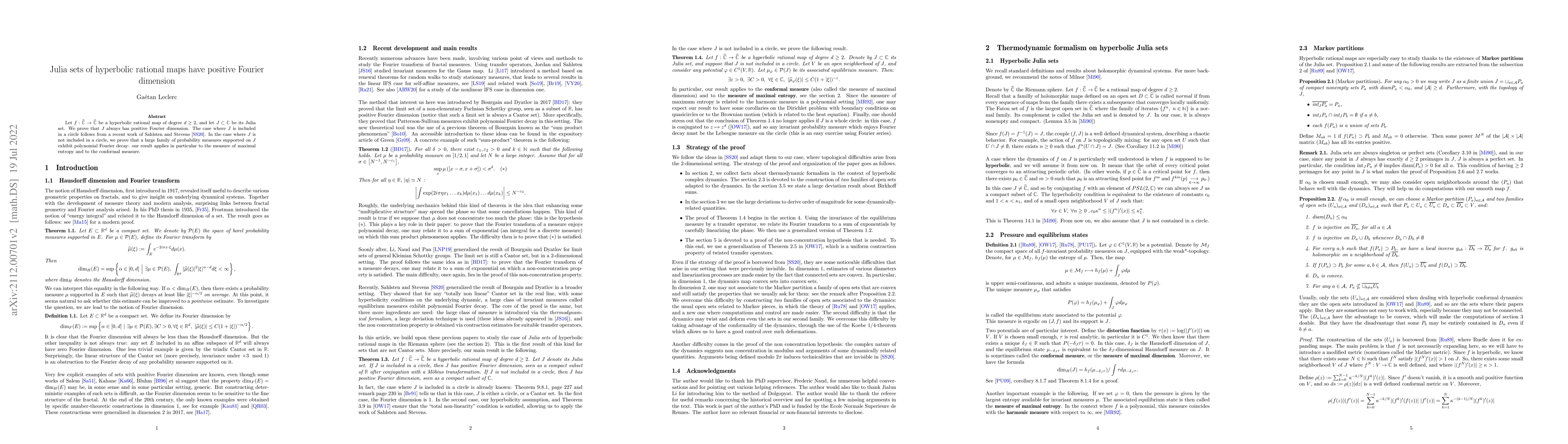 Thumbnail for Julia sets of hyperbolic rational maps have positive Fourier dimension