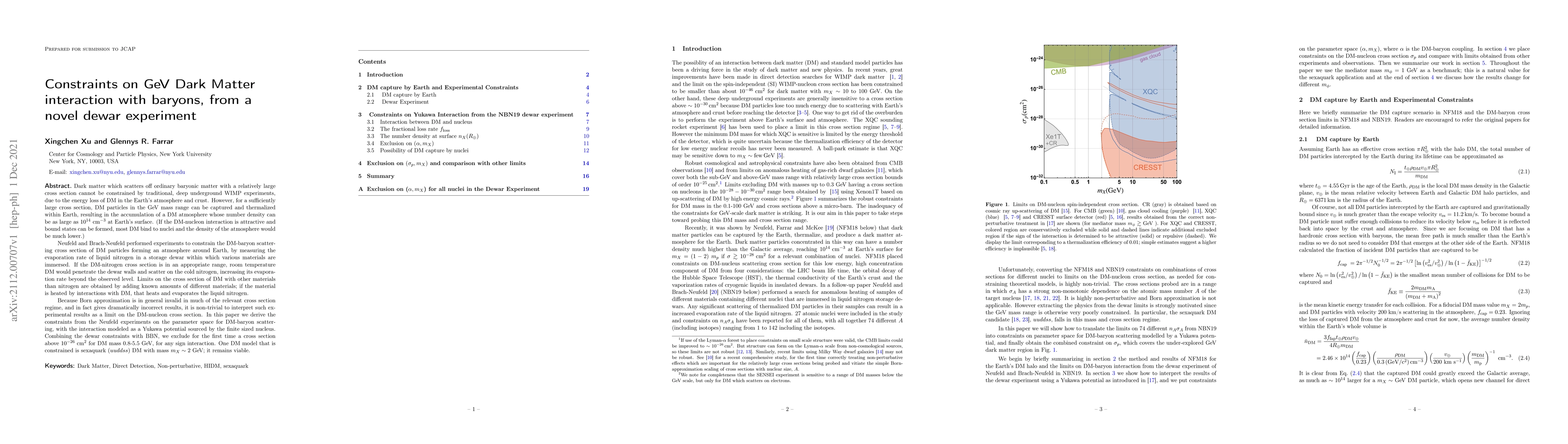 Thumbnail for Constraints on GeV Dark Matter interaction with baryons, from a novel
  Dewar experiment
