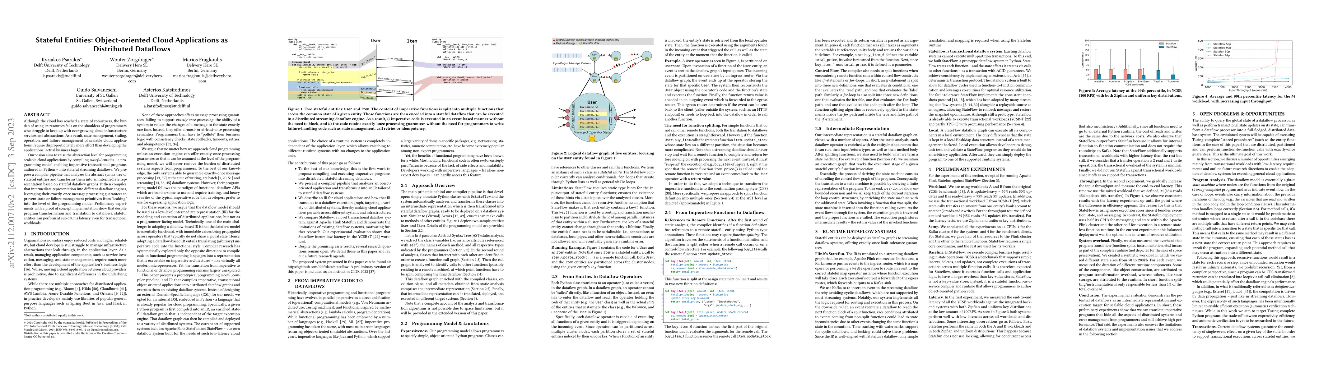 Thumbnail for Stateful Entities: Object-oriented Cloud Applications as Distributed
  Dataflows