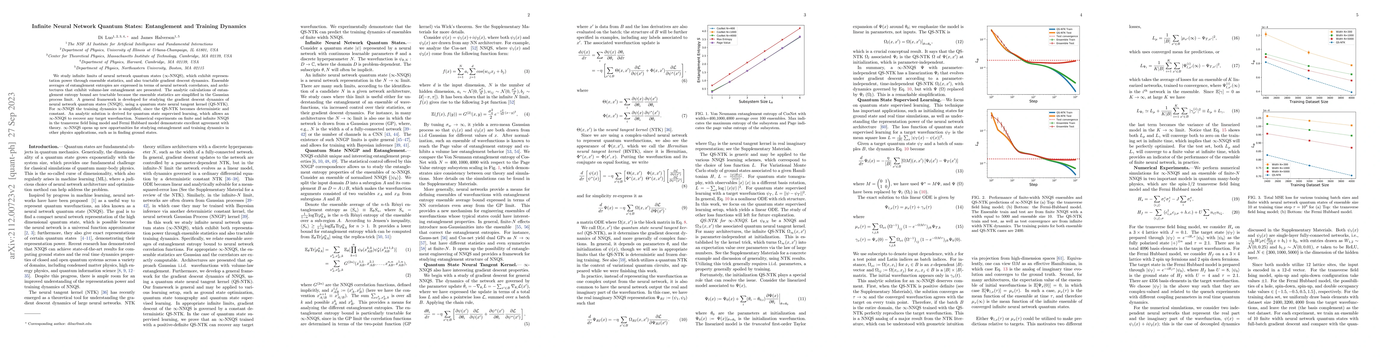 Thumbnail for Infinite Neural Network Quantum States: Entanglement and Training
  Dynamics