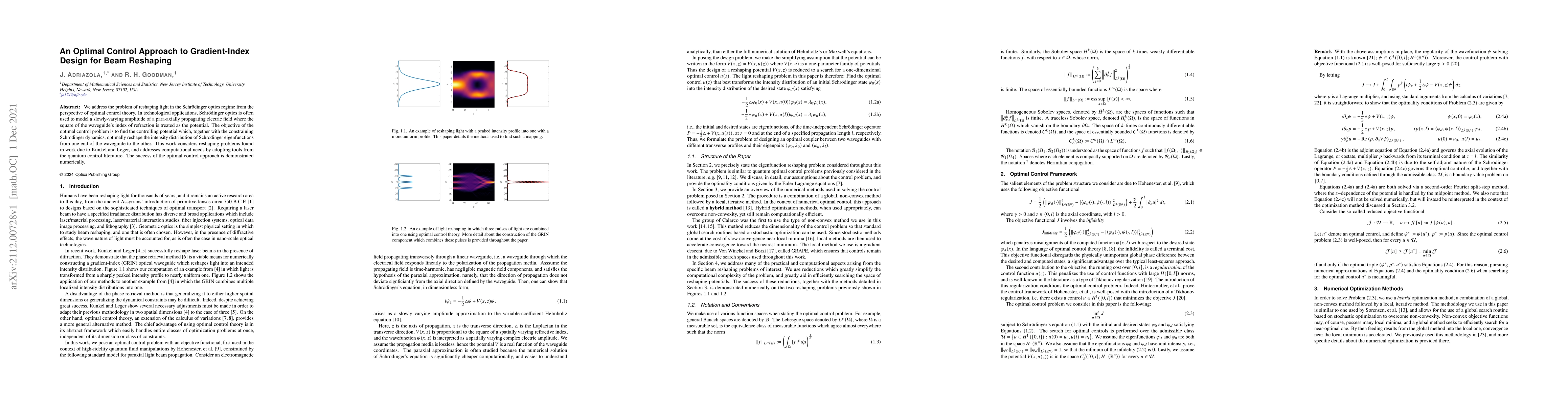 Thumbnail for An Optimal Control Approach to Gradient-Index Design for Beam Reshaping