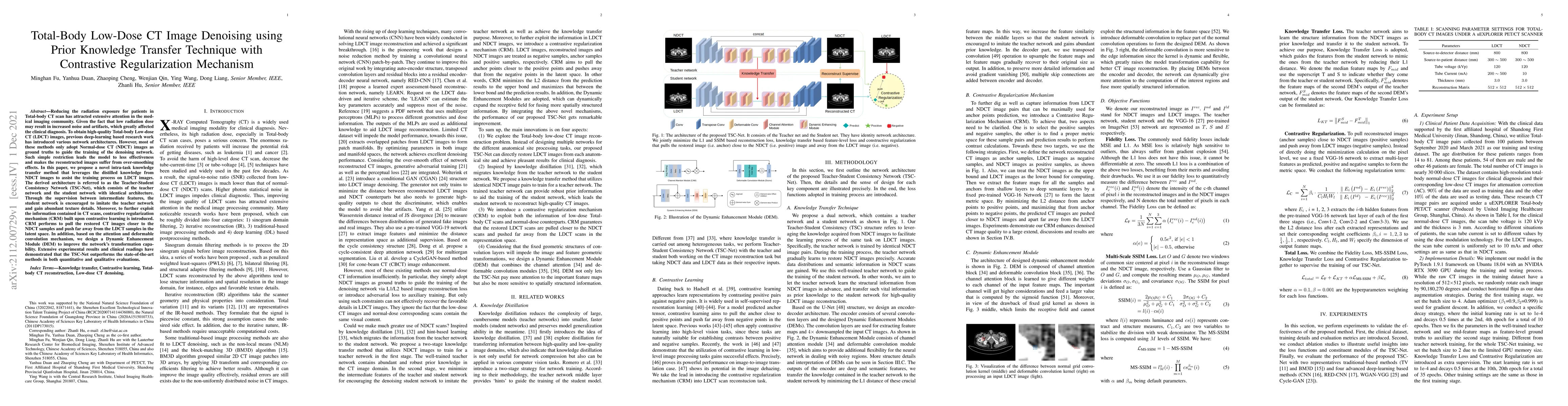 Thumbnail for Total-Body Low-Dose CT Image Denoising using Prior Knowledge Transfer
  Technique with Contrastive Regularization Mechanism