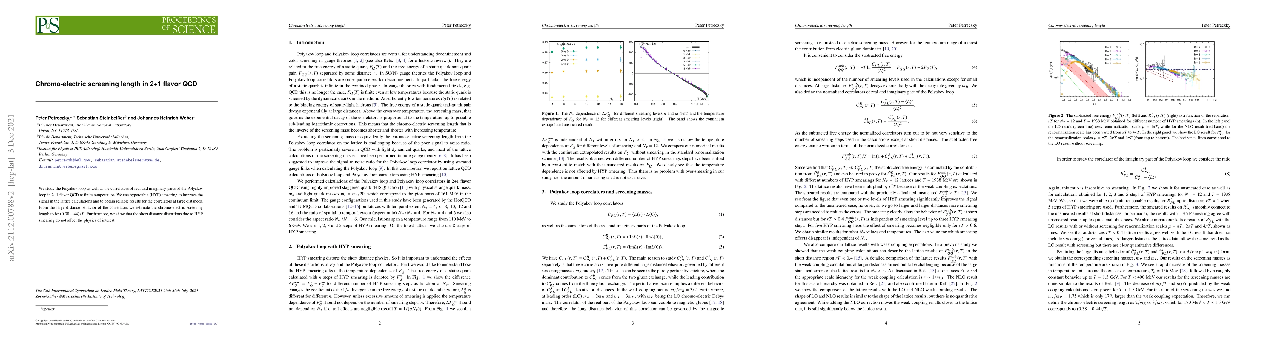 Thumbnail for Chromo-electric screening length in 2+1 flavor QCD
