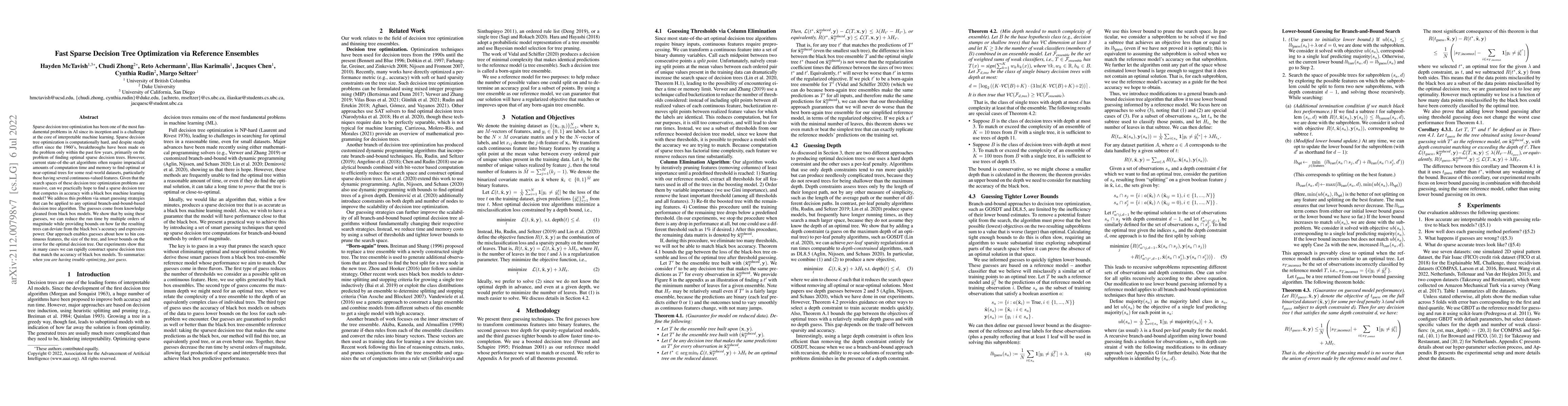 Thumbnail for Fast Sparse Decision Tree Optimization via Reference Ensembles