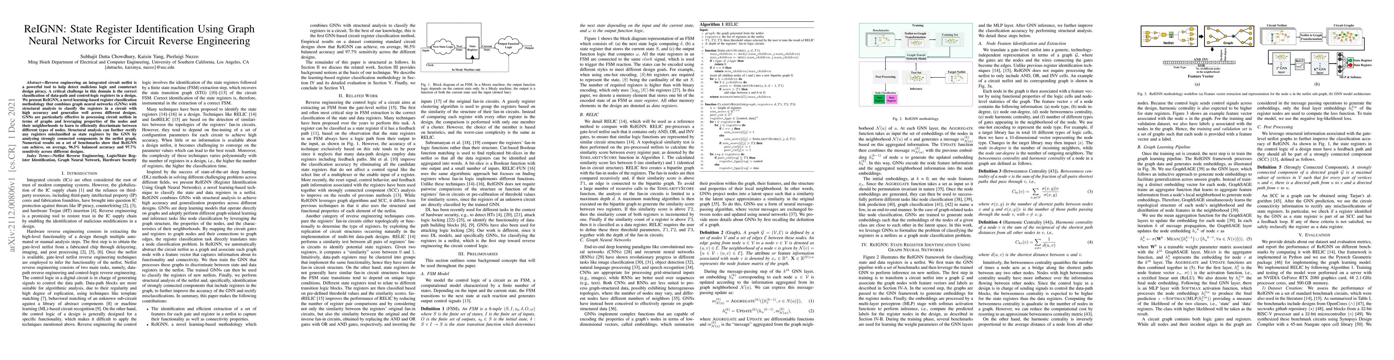 Thumbnail for ReIGNN: State Register Identification Using Graph Neural Networks for
  Circuit Reverse Engineering