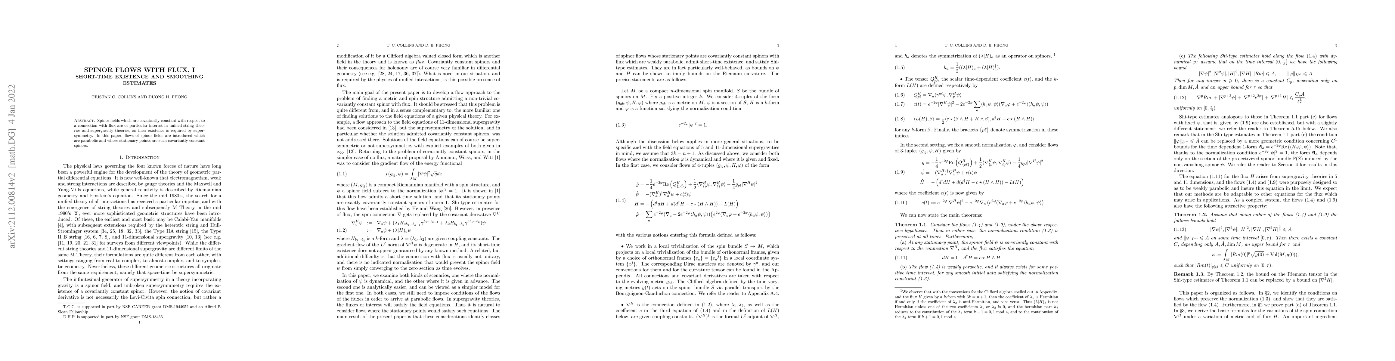 Thumbnail for Spinor flows with flux, I: short-time existence and smoothing estimates