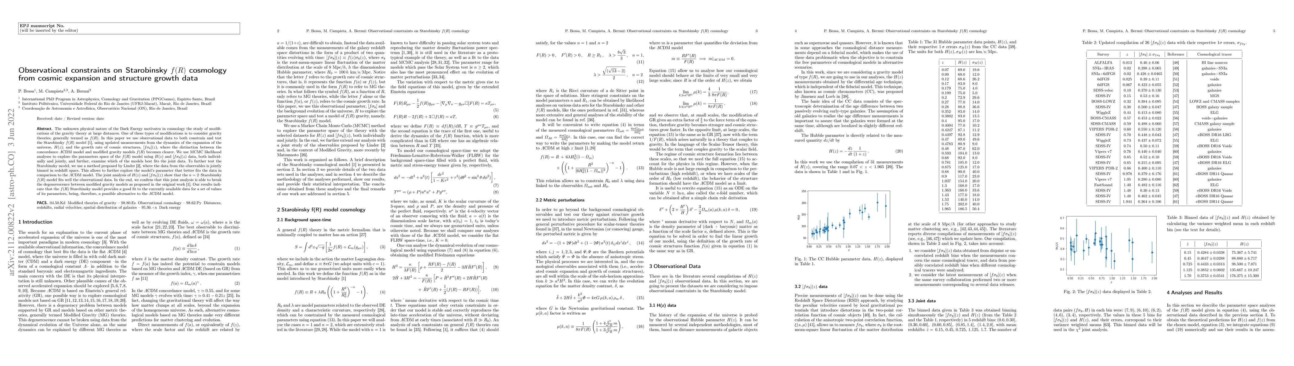 Thumbnail for Observational constraints on Starobinsky $f(R)$ cosmology from cosmic
  expansion and structure growth data