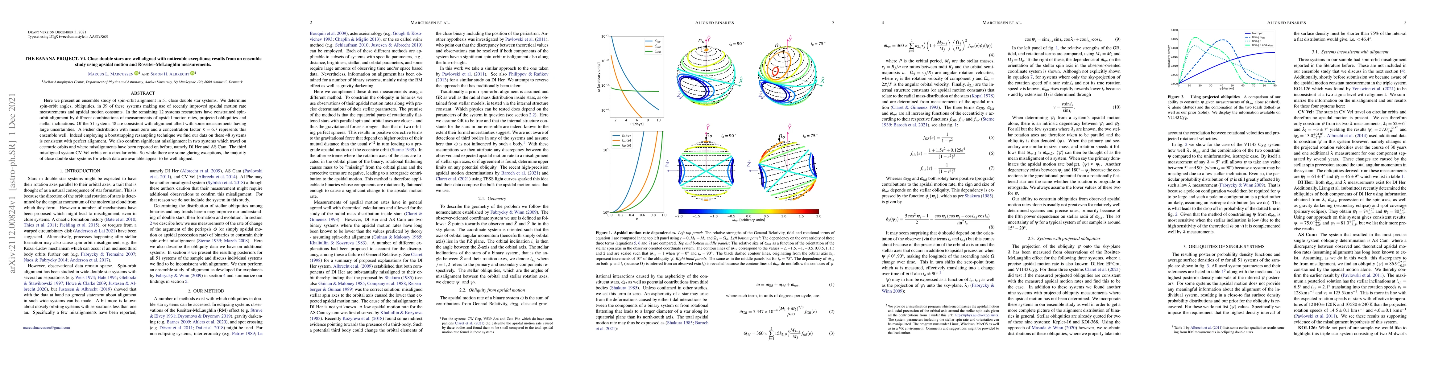 Thumbnail for THE BANANA PROJECT. VI. Close double stars are well aligned with
  noticeable exceptions; results from an ensemble study using apsidal motion
  and Rossiter-McLaughlin measurements
