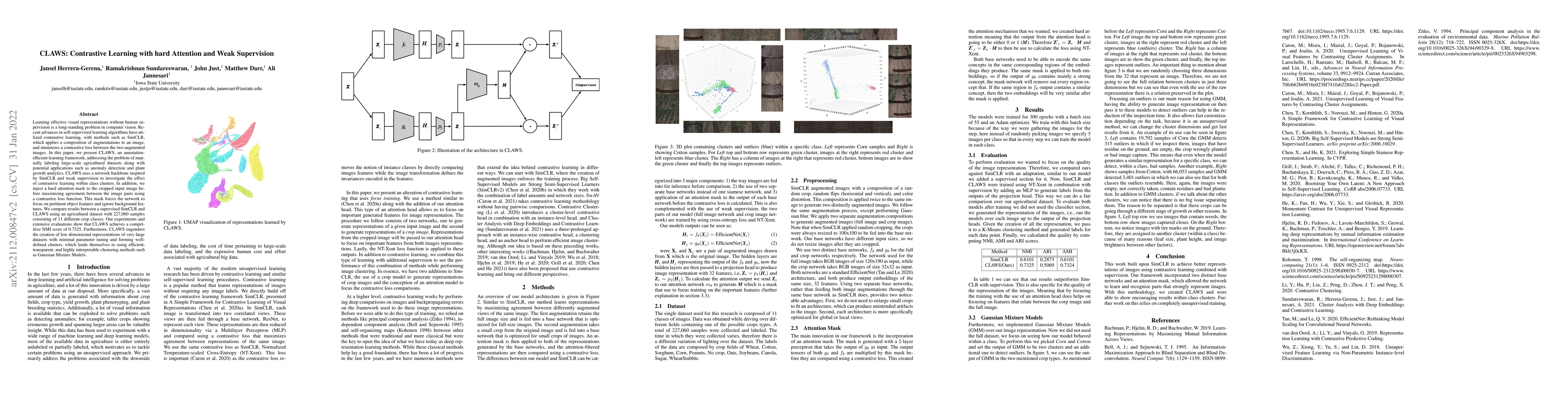 Thumbnail for CLAWS: Contrastive Learning with hard Attention and Weak Supervision