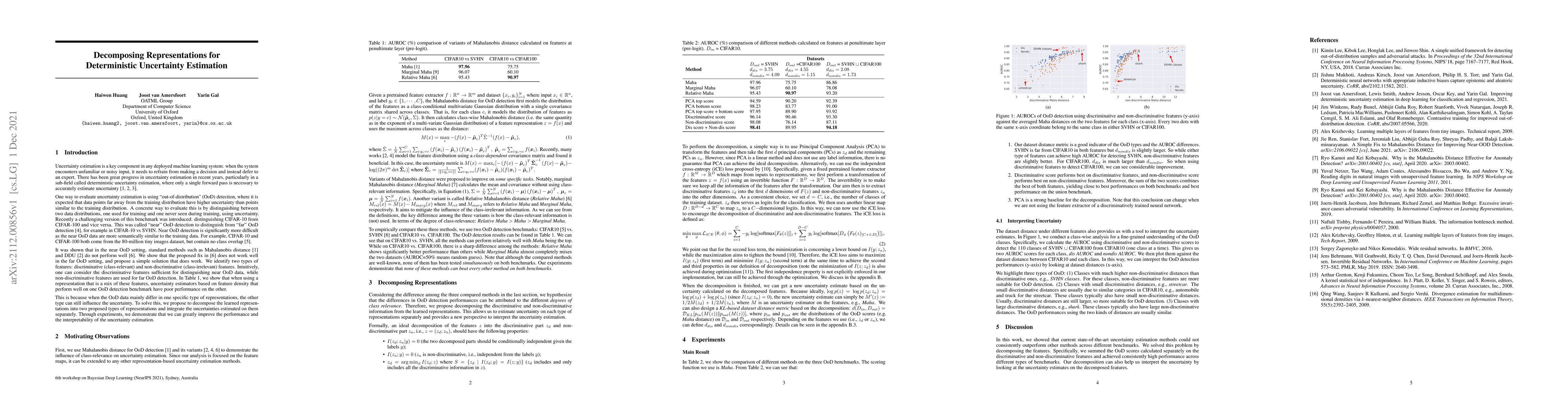 Thumbnail for Decomposing Representations for Deterministic Uncertainty Estimation