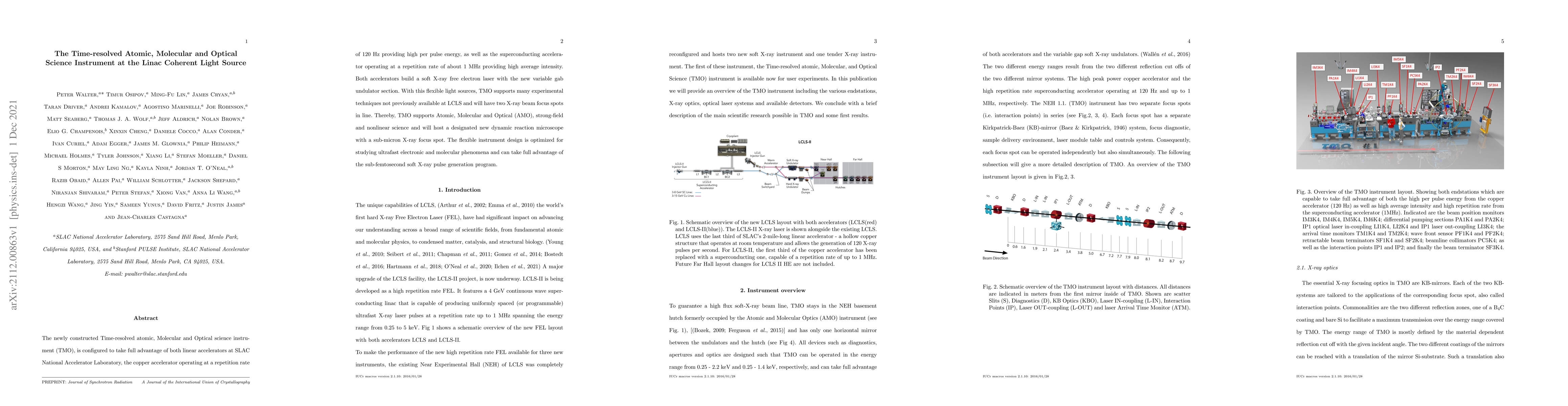 Thumbnail for The Time-resolved Atomic, Molecular and Optical Science Instrument at
  the Linac Coherent Light Source