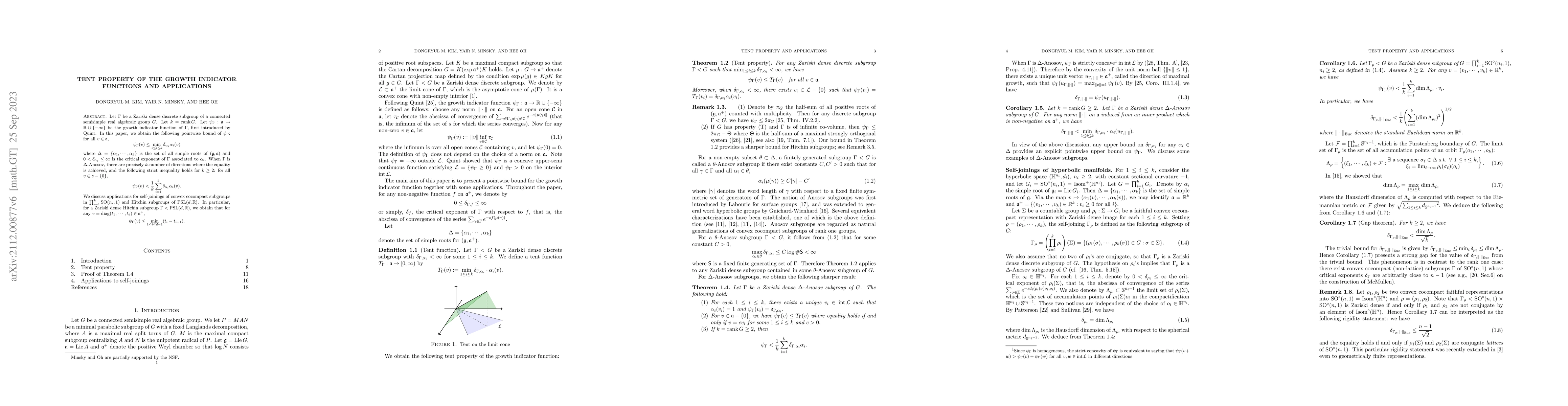 Thumbnail for Tent property of the growth indicator functions and applications