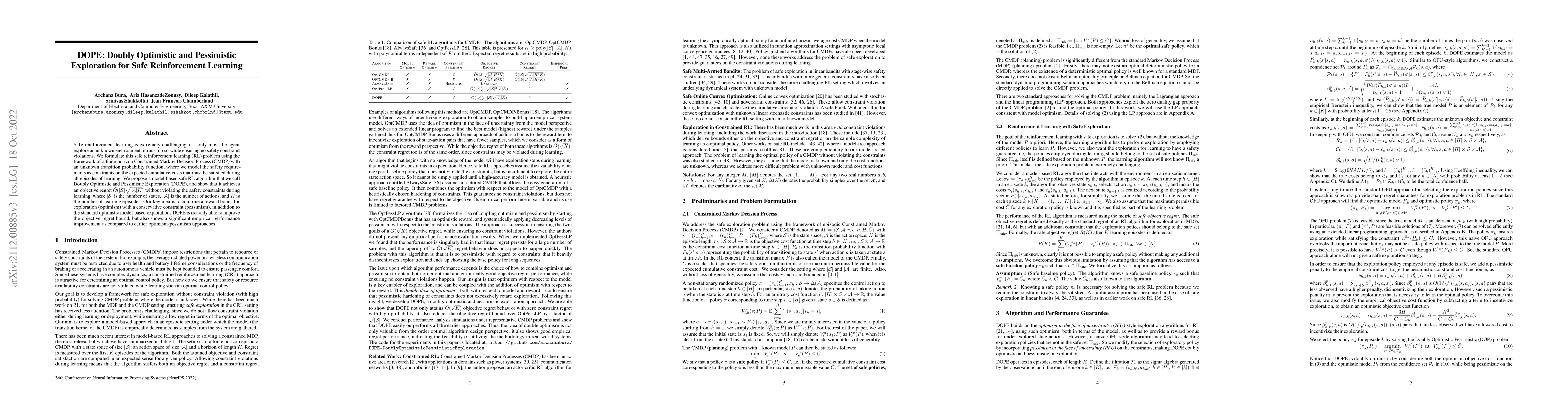 Thumbnail for DOPE: Doubly Optimistic and Pessimistic Exploration for Safe
  Reinforcement Learning