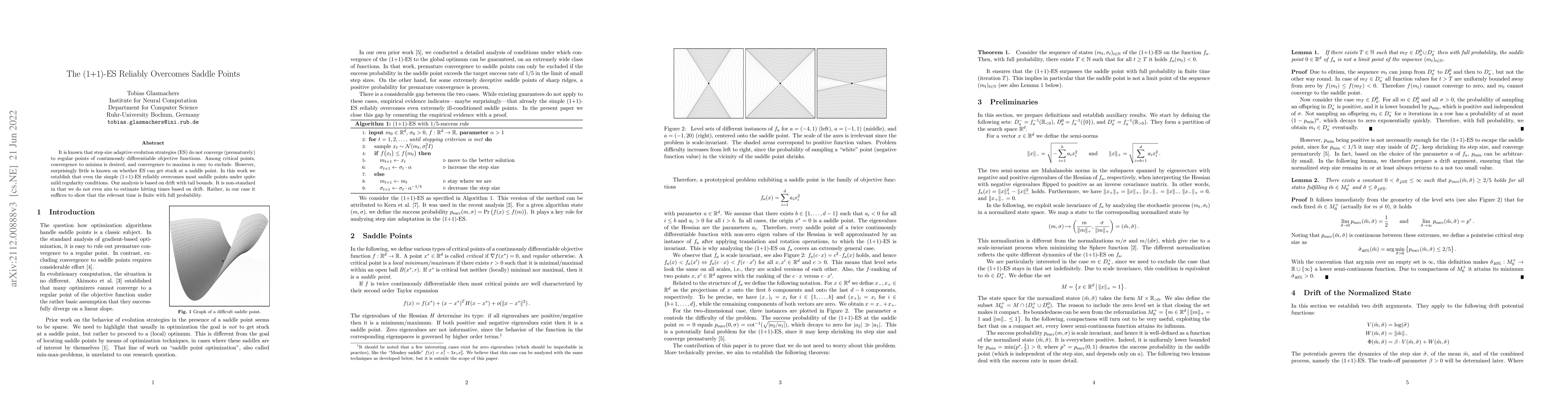 Thumbnail for The (1+1)-ES Reliably Overcomes Saddle Points