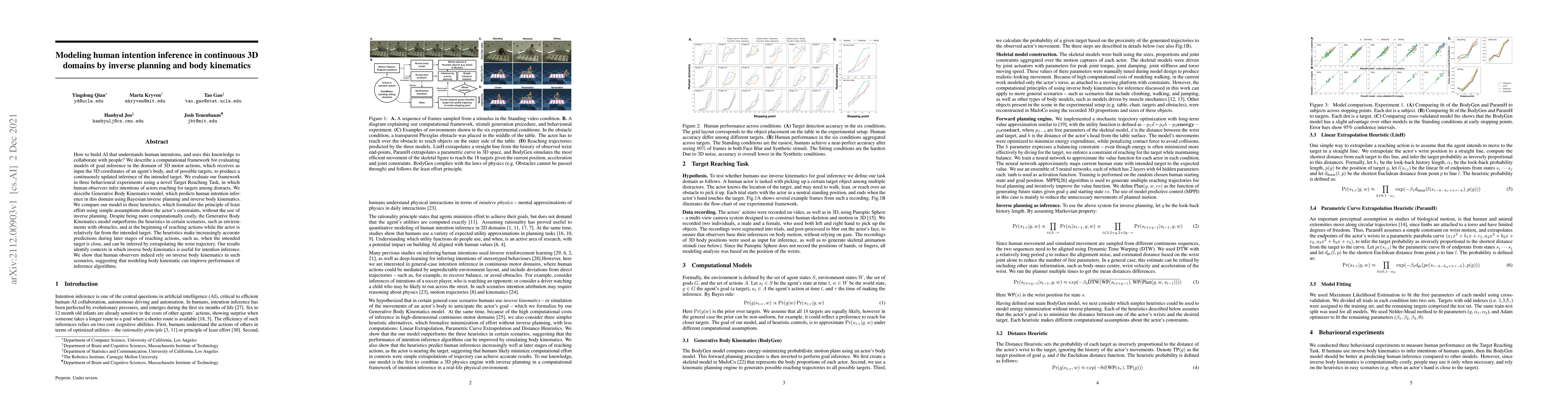 Thumbnail for Modeling human intention inference in continuous 3D domains by inverse
  planning and body kinematics