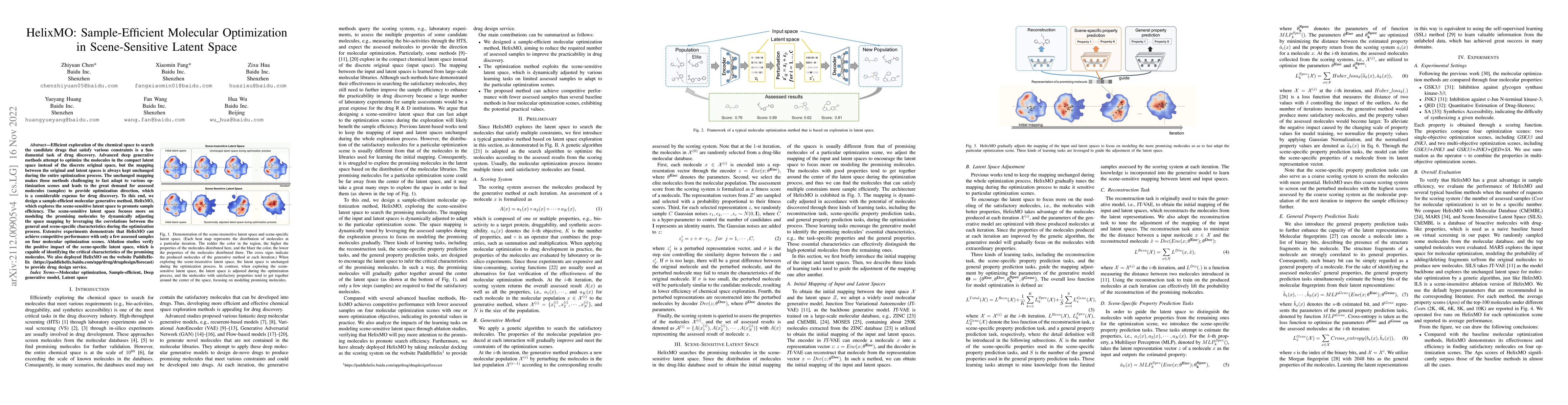 Thumbnail for HelixMO: Sample-Efficient Molecular Optimization in Scene-Sensitive
  Latent Space