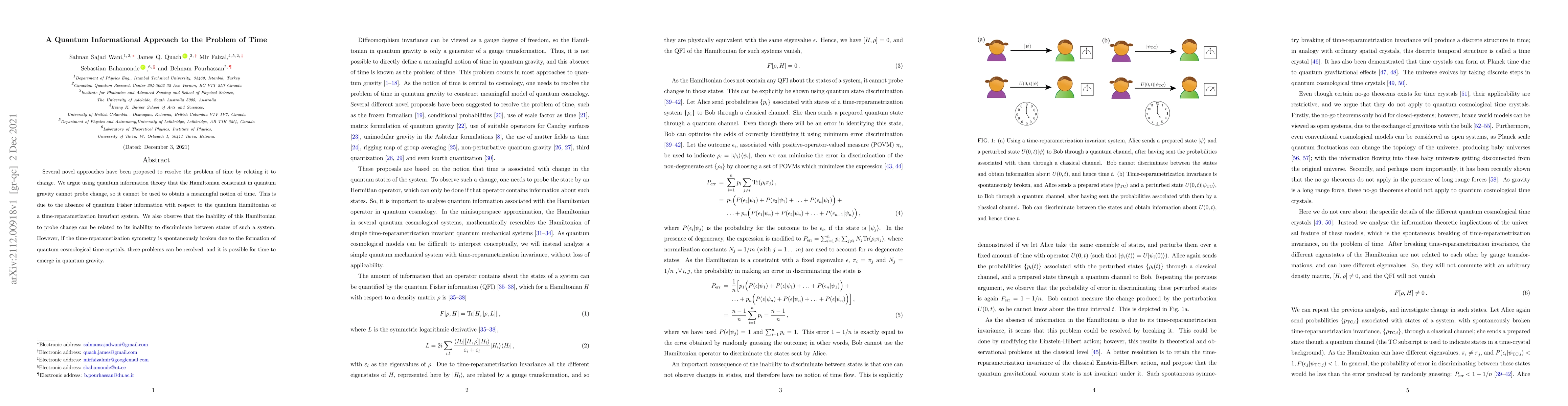 Thumbnail for A Quantum Informational Approach to the Problem of Time