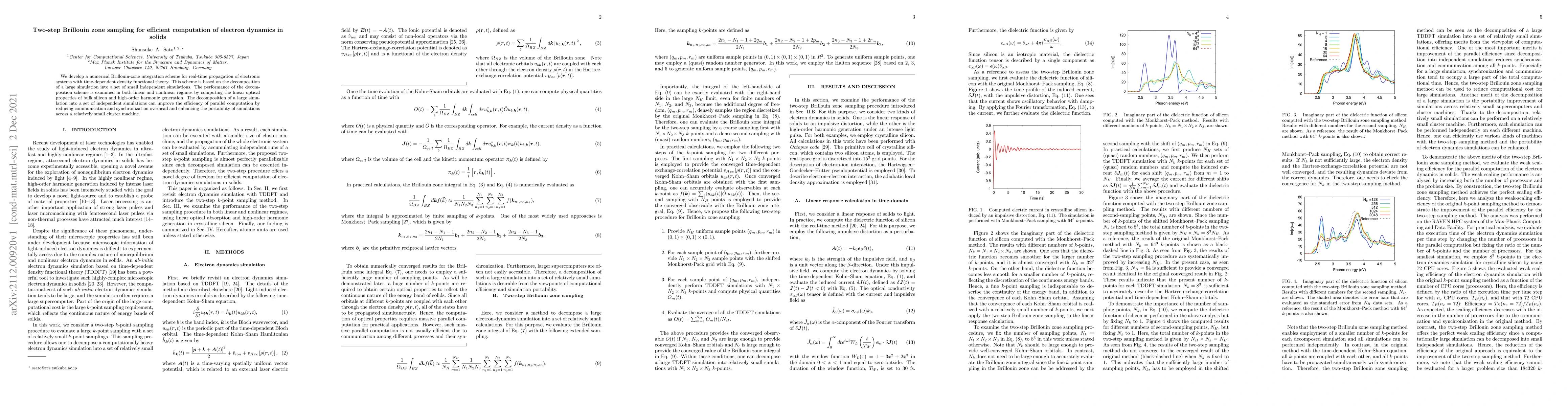 Thumbnail for Two-step Brillouin zone sampling for efficient computation of electron
  dynamics in solids