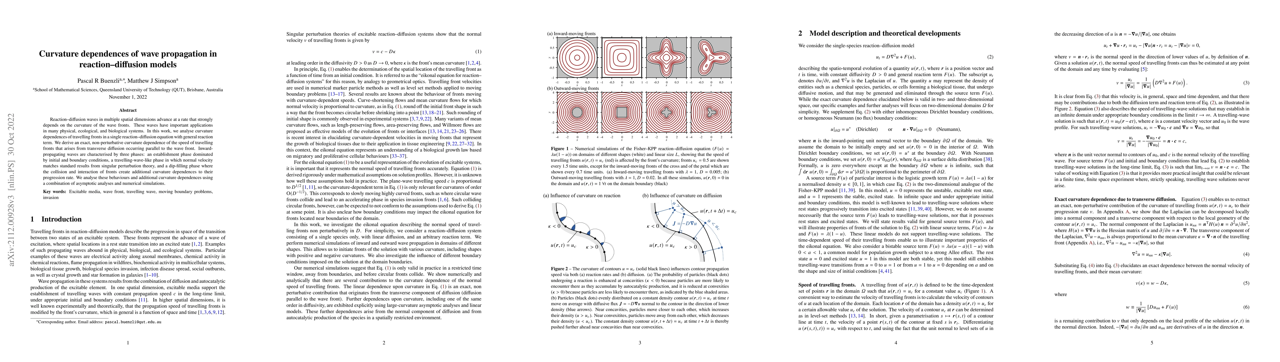 Thumbnail for Curvature dependences of wave propagation in reaction-diffusion models