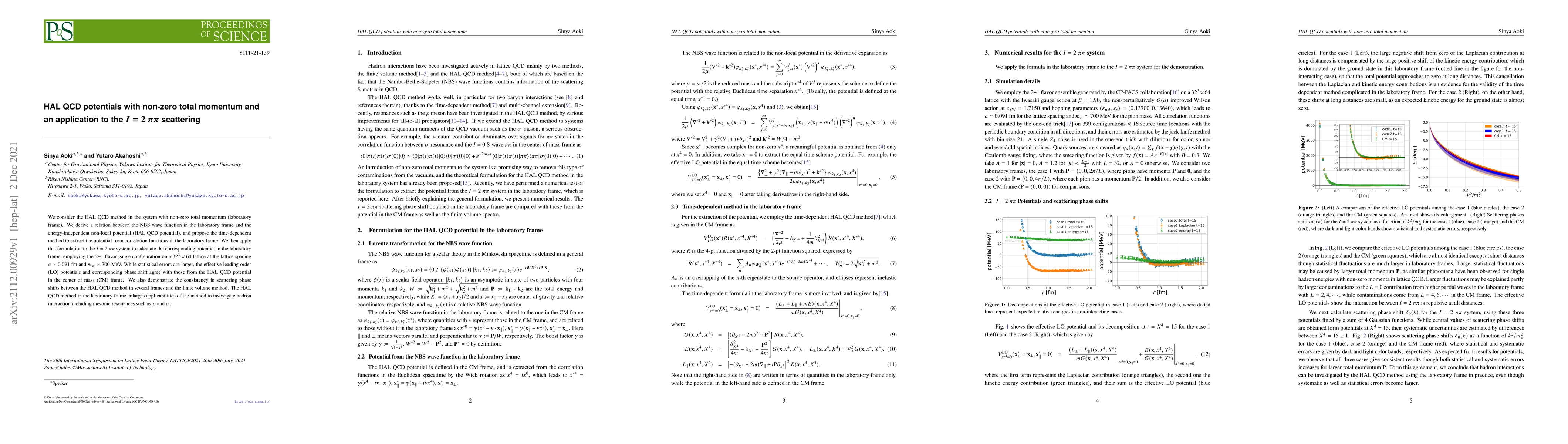Thumbnail for HAL QCD potentials with non-zero total momentum and an application to
  the $I=2$ $\pi\pi$ scattering