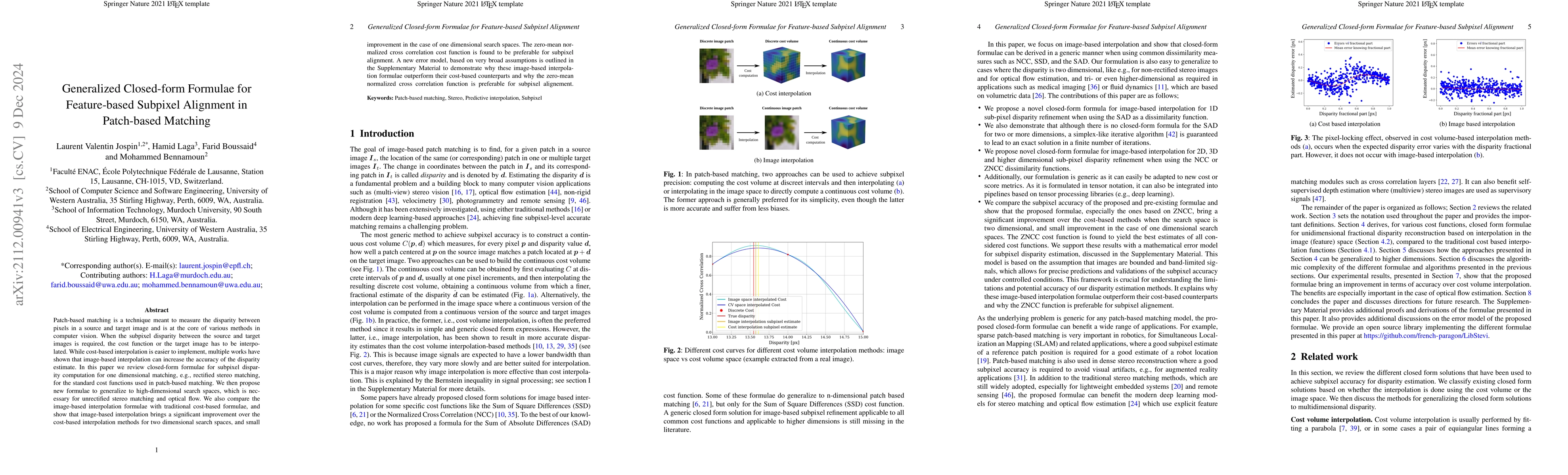Thumbnail for Generalized Closed-form Formulae for Feature-based Subpixel Alignment in
  Patch-based Matching