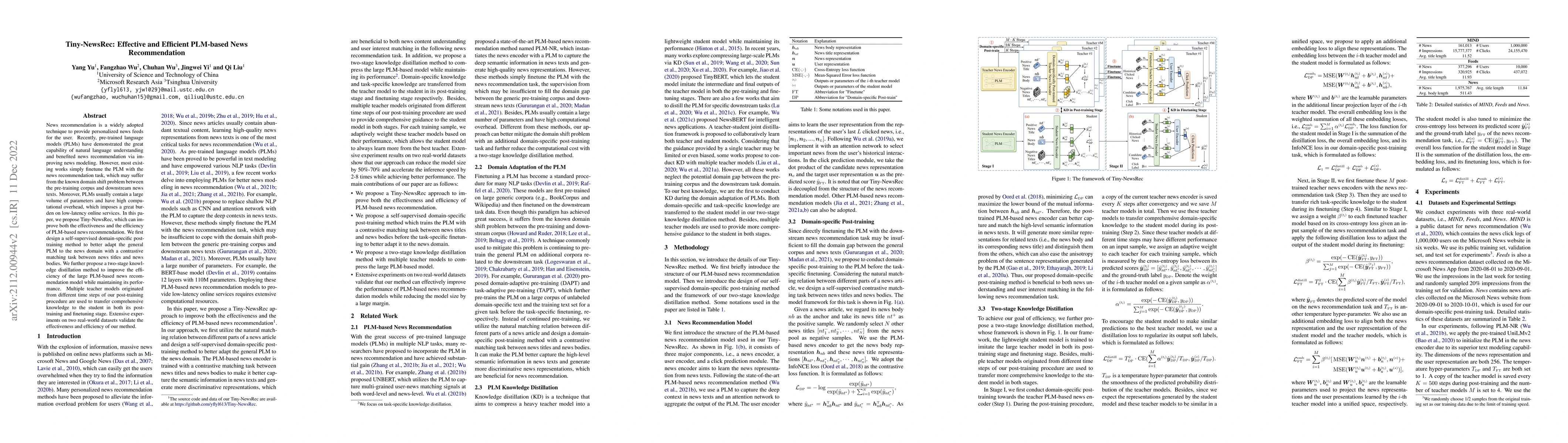 Thumbnail for Tiny-NewsRec: Effective and Efficient PLM-based News Recommendation