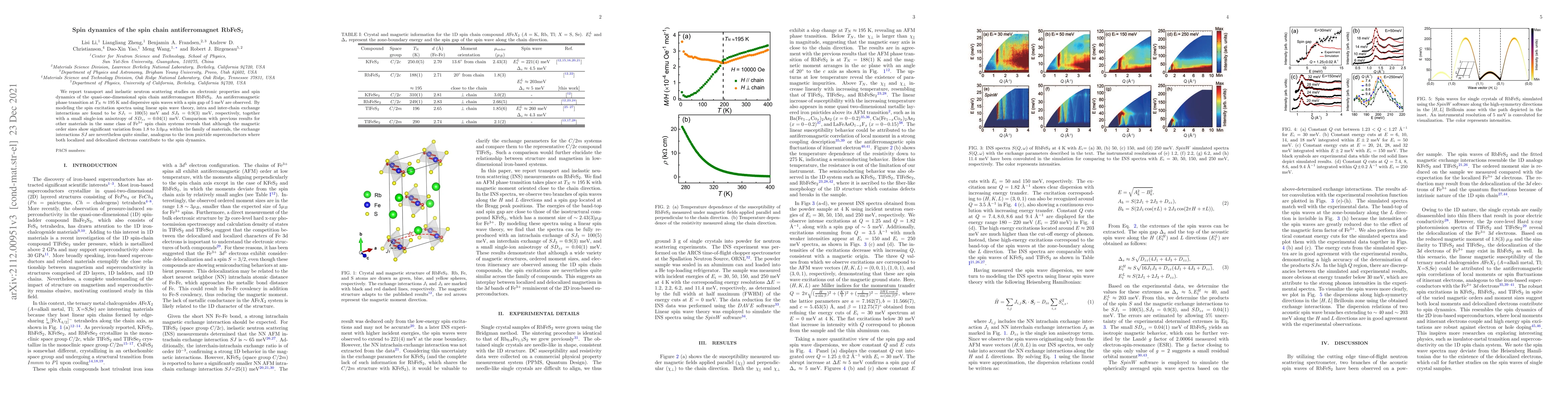 Thumbnail for Spin dynamics of the spin chain antiferromagnet RbFeS$_2$